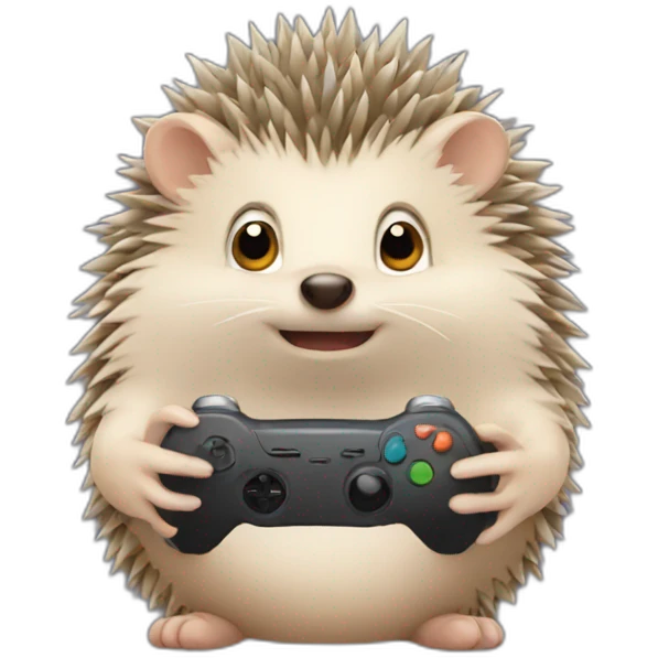 hedgehog playing video games emoji