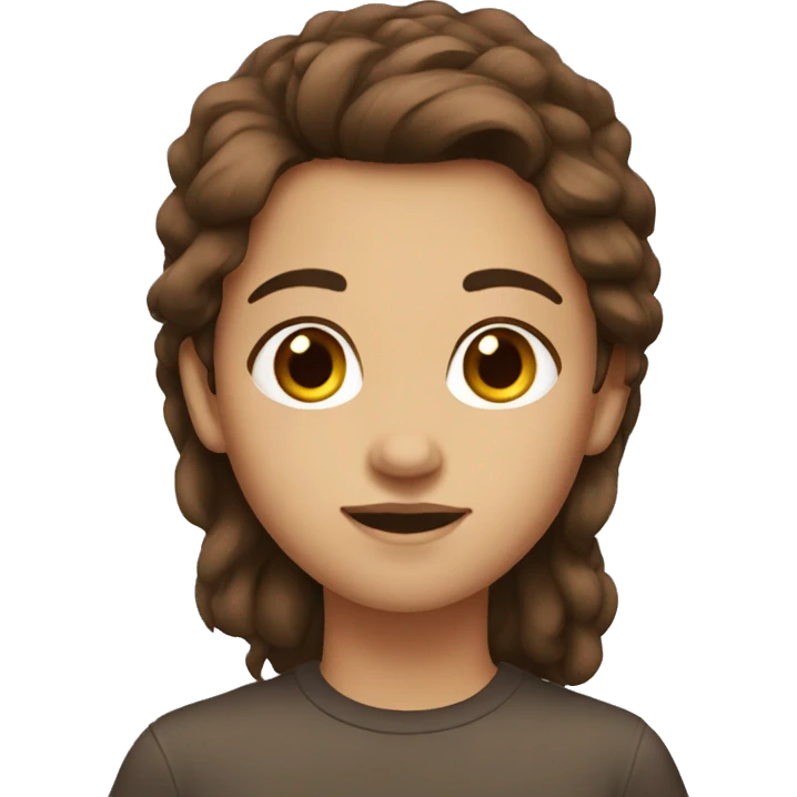 brown hair with brown eyes emoji