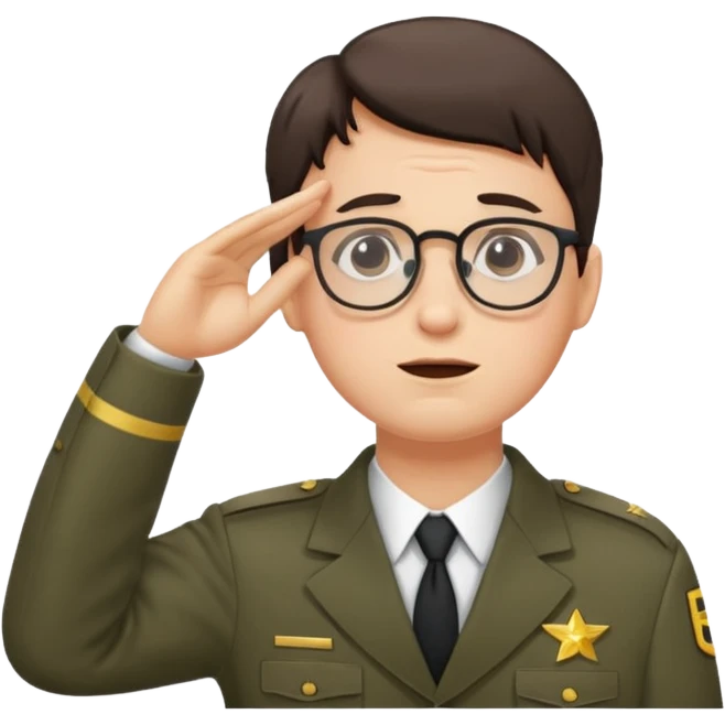 glasses Salute with tear coming out eye emoji