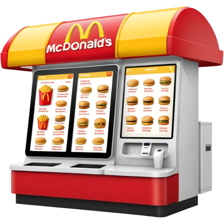 mcdonald's kiosk with various menu options emoji