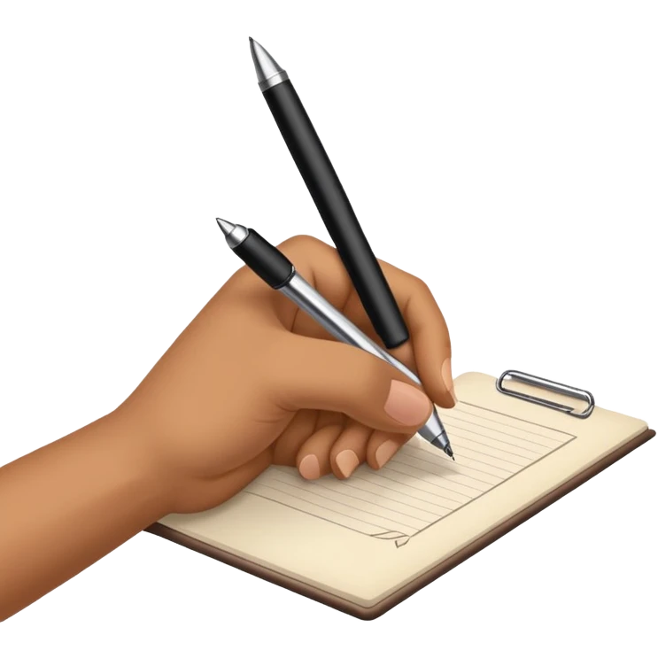 hand with write on the paper emoji