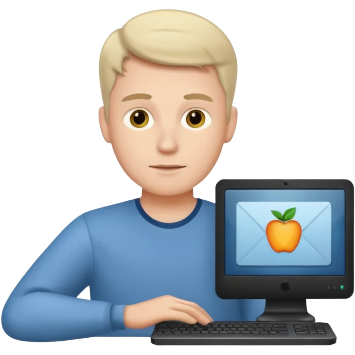 a white man passes test on computer emoji