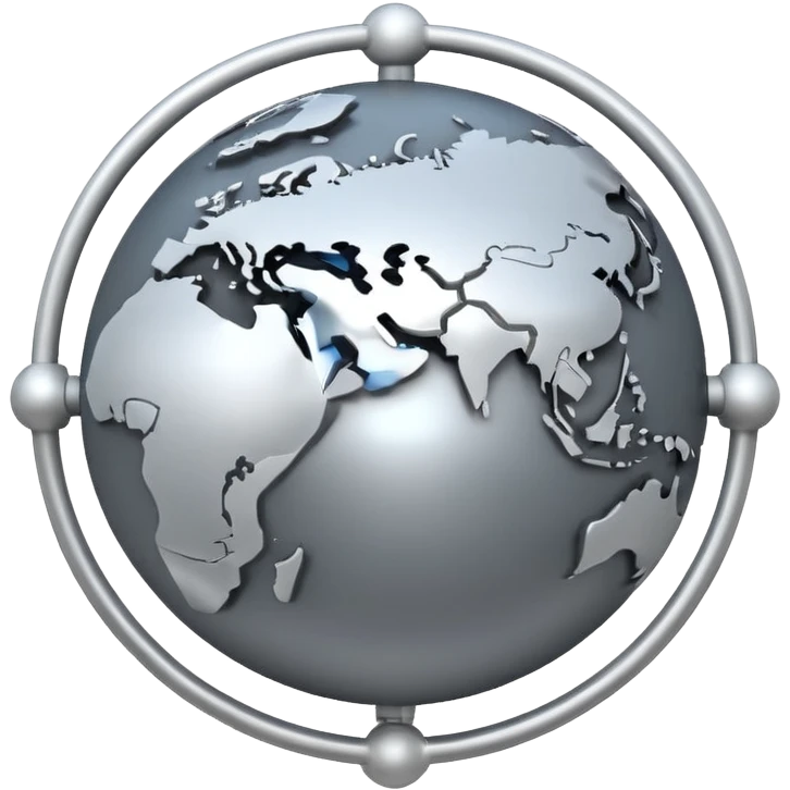 globe surrounded by white network links emoji