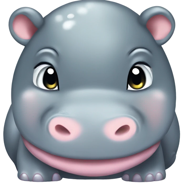 A very cute baby hippo in anime style emoji