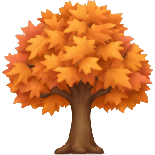Autumn tree with pastel orange leaves emoji