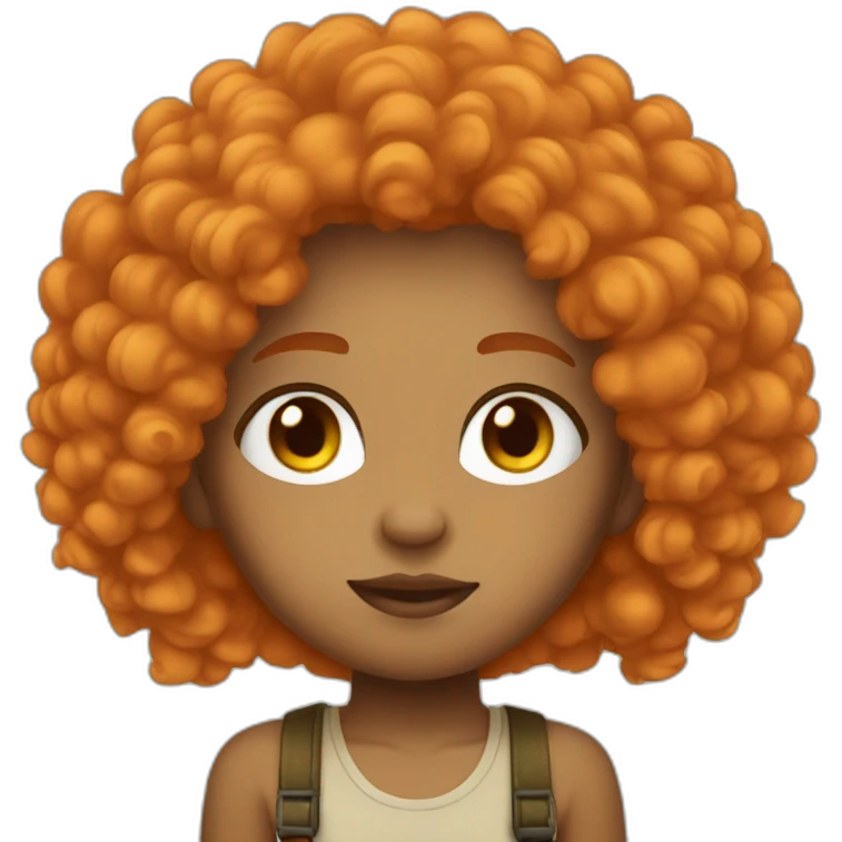 Light skin afro Orangehair thinking emoji