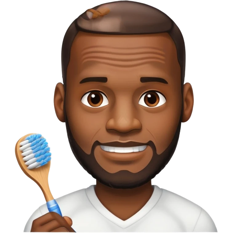 lebron james holding a toothbrush emoji