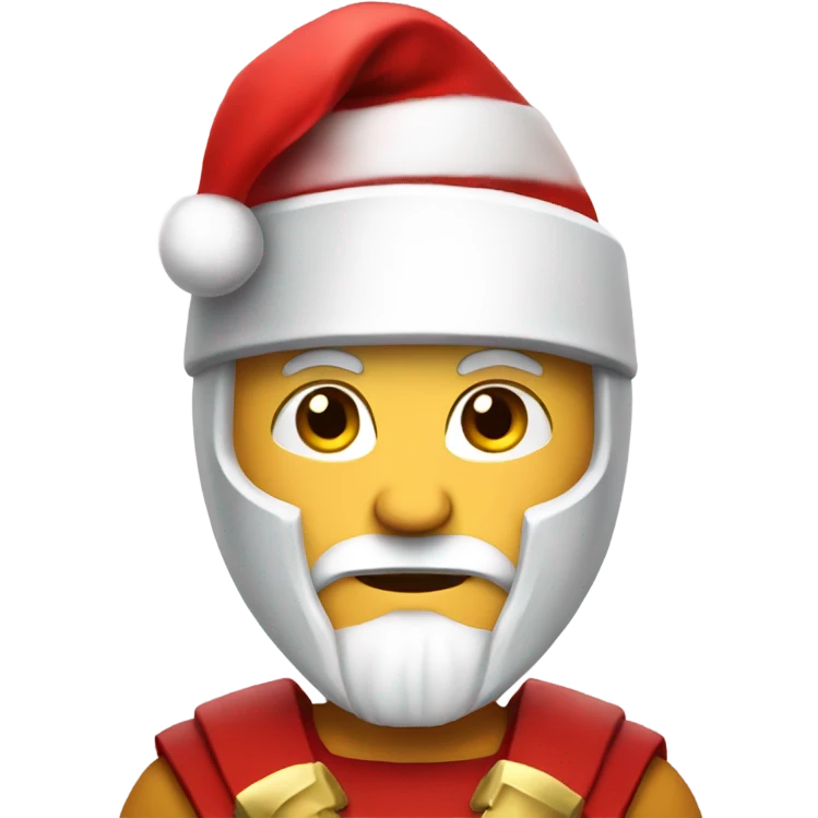 white spartan male wearing red santa hat emoji