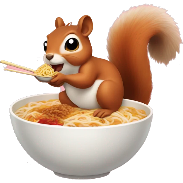 Squirrel eating ramen  emoji