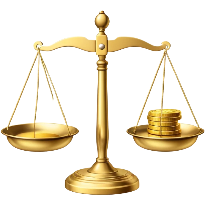 balance scale with euro symbols in both plates emoji