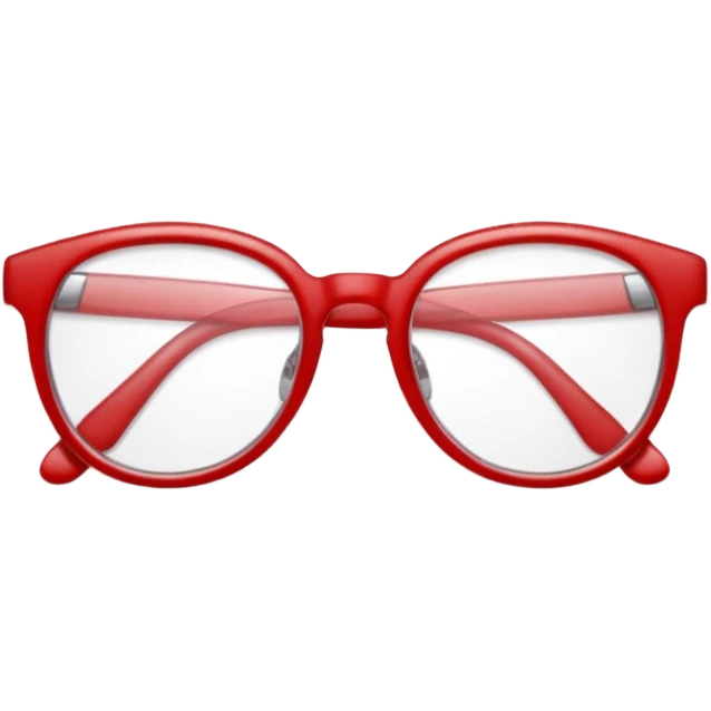 Red Glasses with subtle shine and curved frame edges. emoji