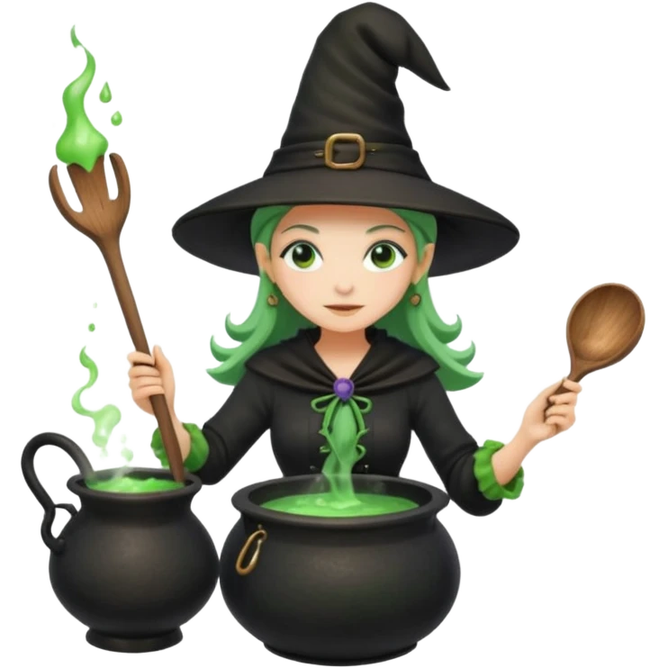 green witch cooking potion emoji