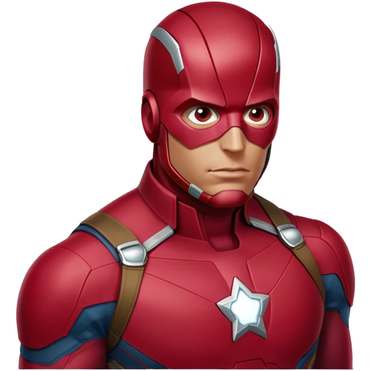 vision marvel half body with red face from captain america: civil war emoji