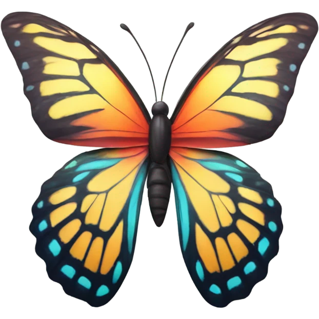 A butterfly bangs to a wall emoji