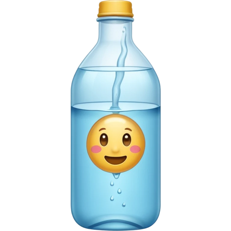 botella de vidrio de agua sin rostro emoji
