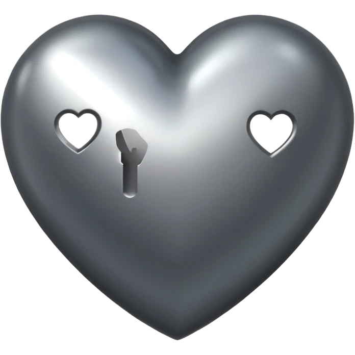 Dark grey metallic heart  emoji