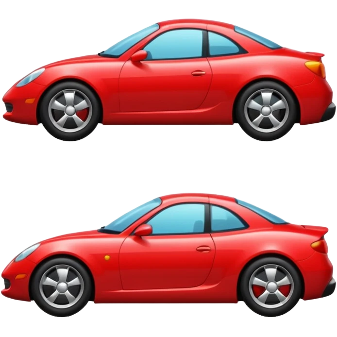 cartoon style red modern car emoji