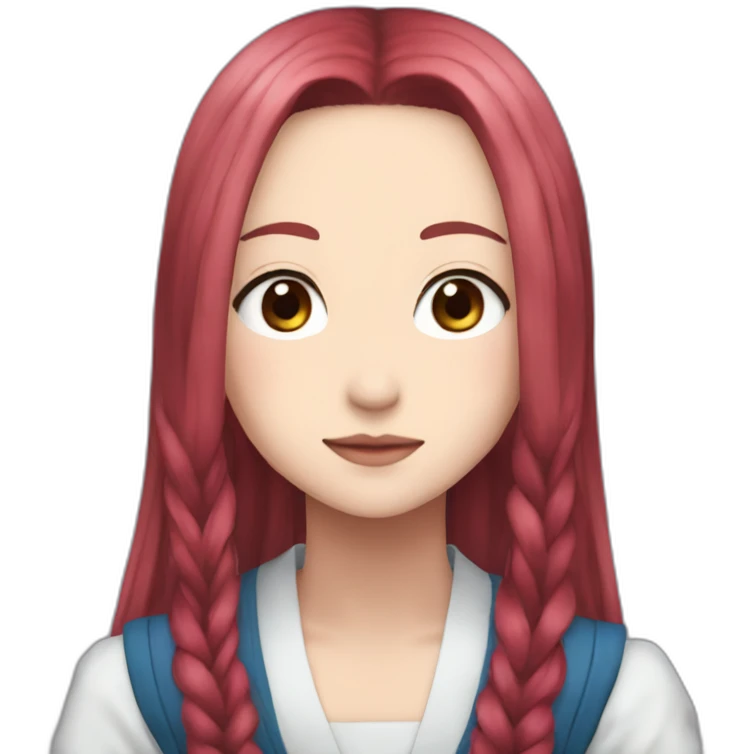 Nezuko whith blue and red hair emoji
