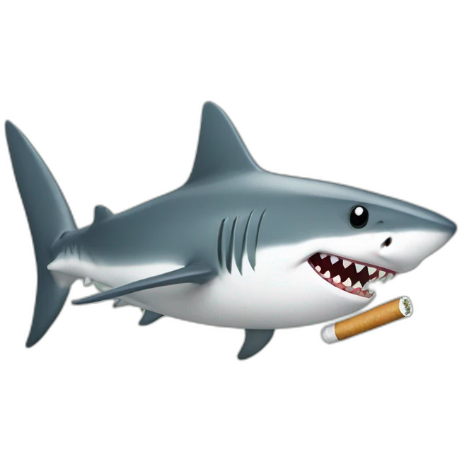 Shark with a roled cigaret emoji