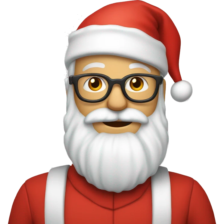 père Noël avec cadeau est costume rouge et barbe blanche emoji