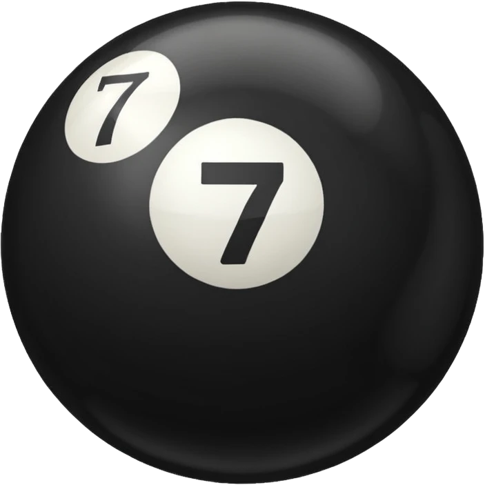 Black Pool ball with the number 7 on it. emoji