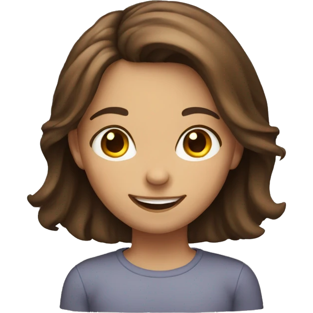 smiling girl with brown hair emoji