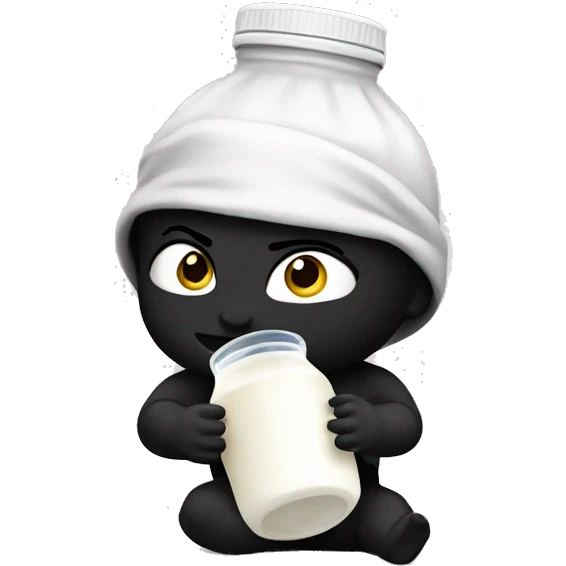 baby ninja drinks milk bottle  emoji