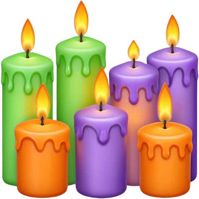 pastel halloween candles cozy emoji