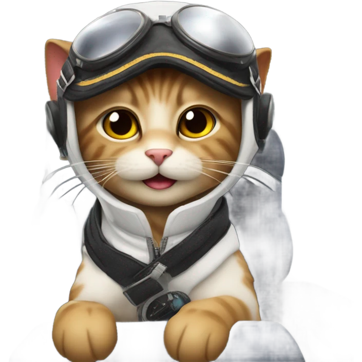 Cat pilot flying an airplane emoji