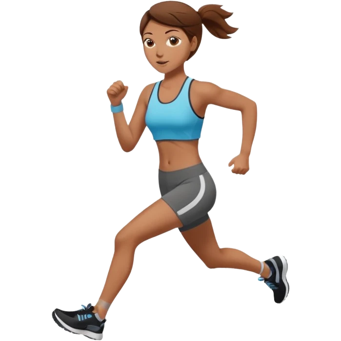 Naked woman with brown hair running emoji