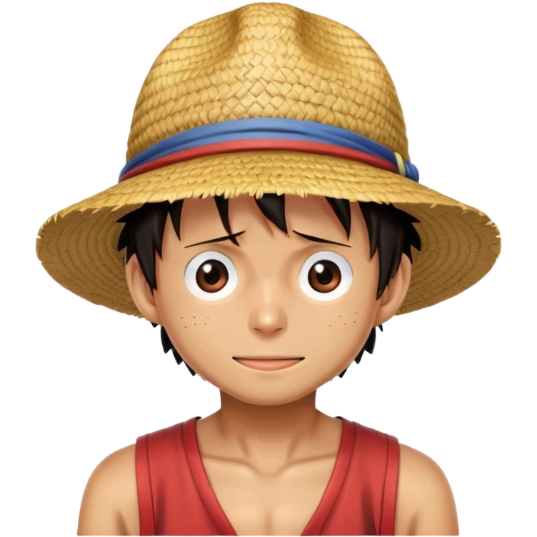 Monkey D. Luffy from One Piece with straw hat emoji