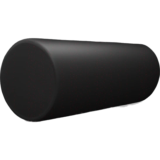 foam roller in black color, laying sideways emoji