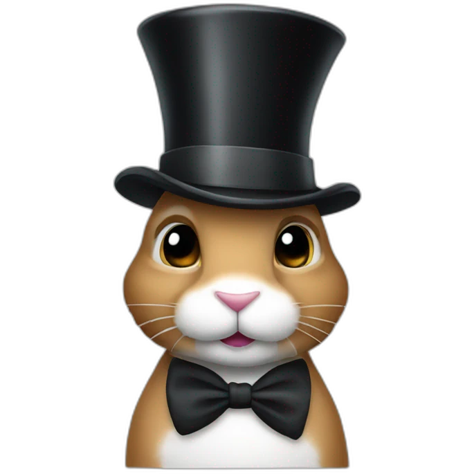 Rabit wearing a top hat  emoji