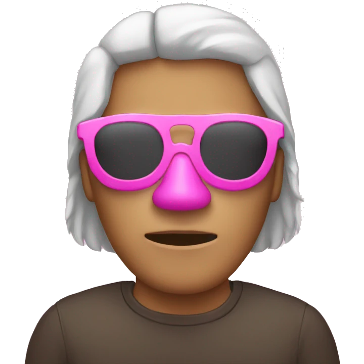 A man with a pink mask covering his entire face and large Eskimo glasses over his eyes emoji