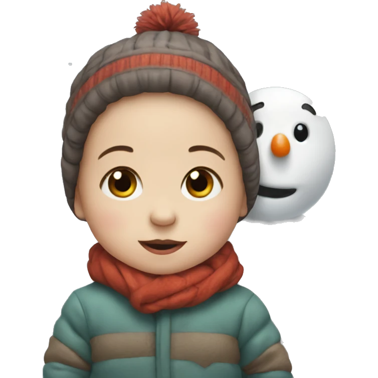 Baby with snowman emoji