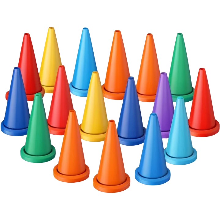 colorful Cone markers
 emoji