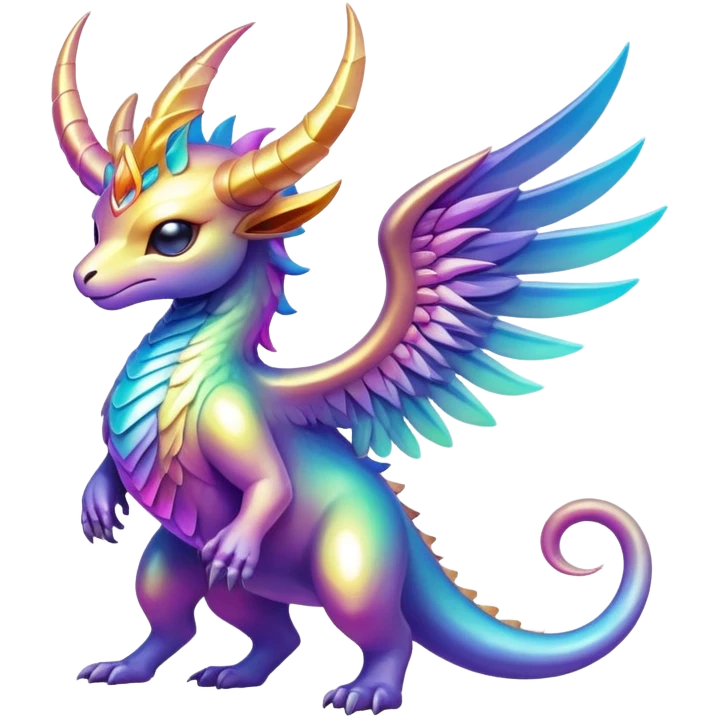 Epic divine legendary complex detailed iridescent gradients aesthetic-Fakémon-creature emoji