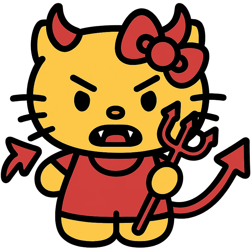 demonic Hello Kitty emoji