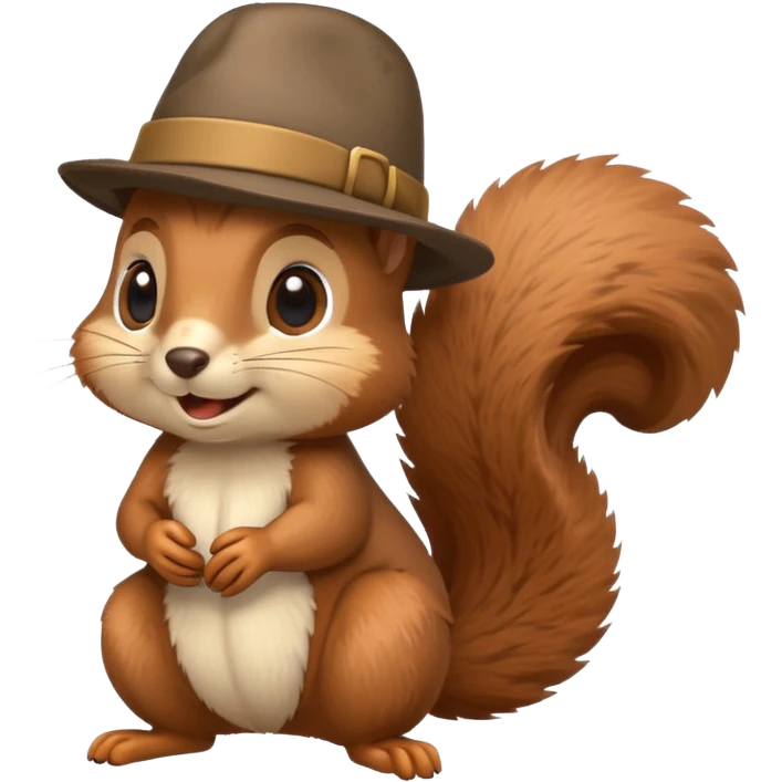 squirrel wearing a hat emoji