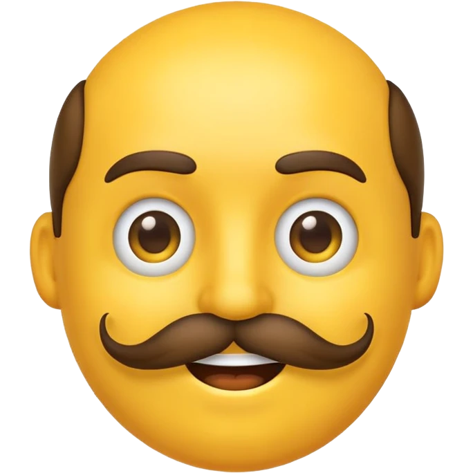 Emoji with a mustache ￼ emoji