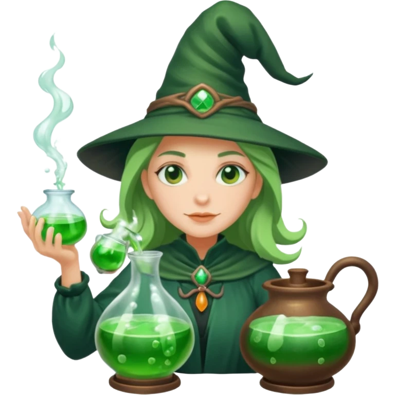 green witch cooking potion emoji