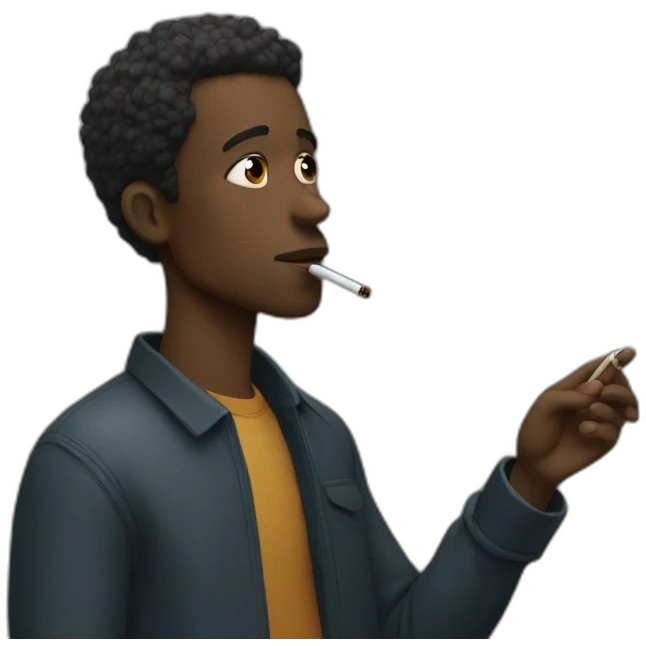 black man smoking emoji