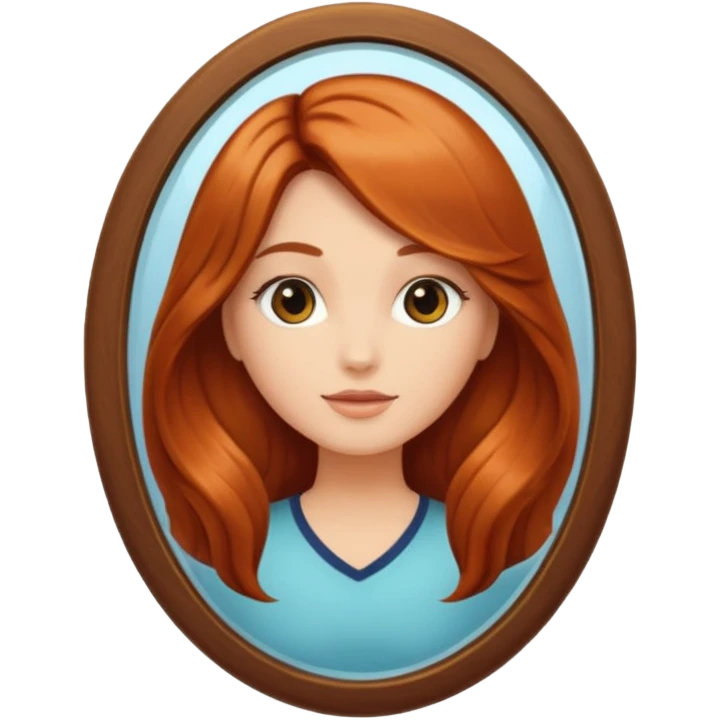 mirror with a reflection of perfect hair emoji