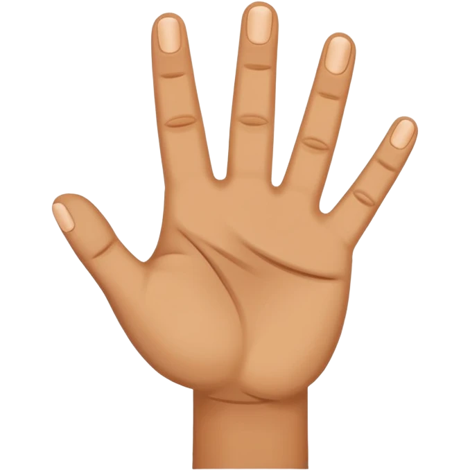W hand sign 5 fingers emoji