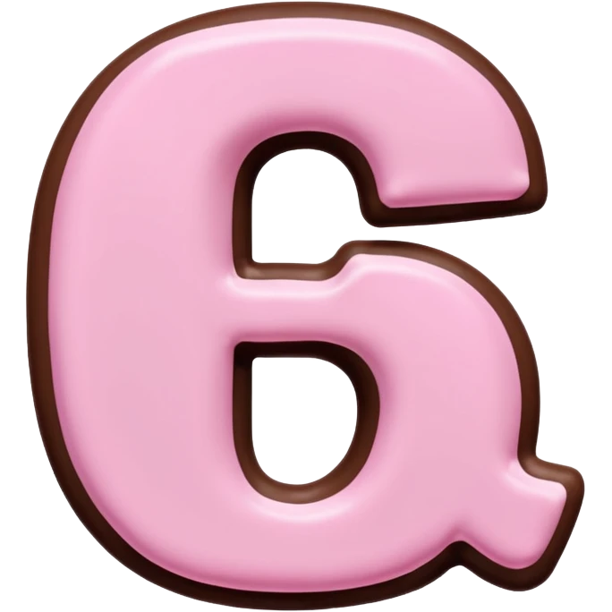 “Single pink bubble letter D, white outline, bottom dipped in chocolate with pink frosting drizzle, kawaii style, glossy, soft shading, clean outline, transparent background, Discord emoji size” emoji