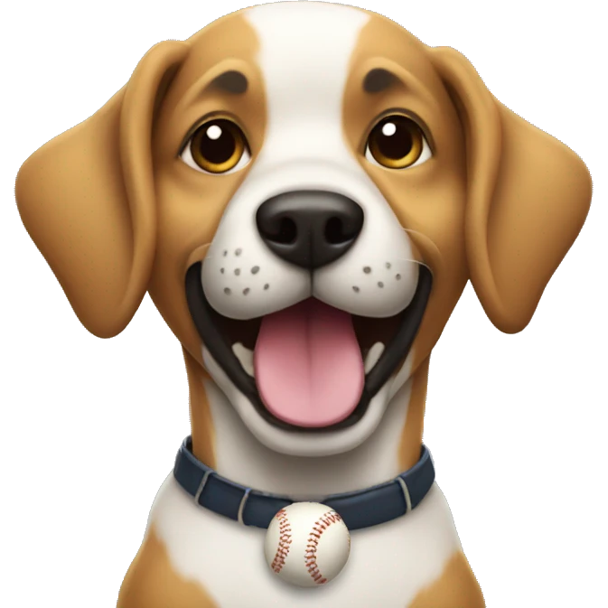 Dog playing baseball emoji