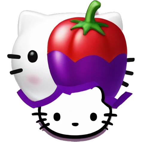Hello kitty and eggplant emoji