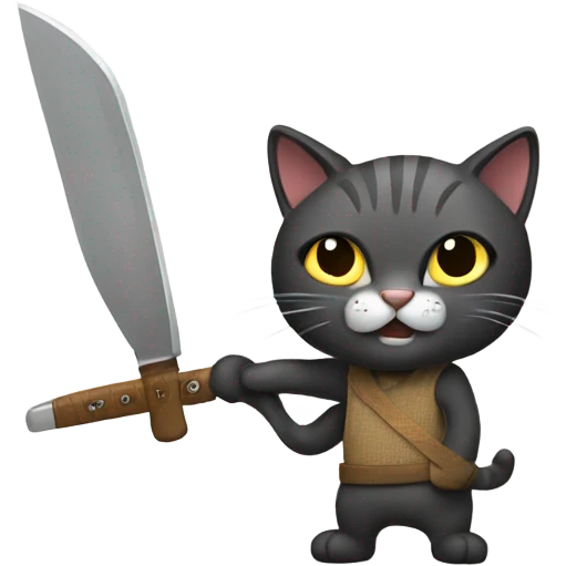 cat with machete emoji