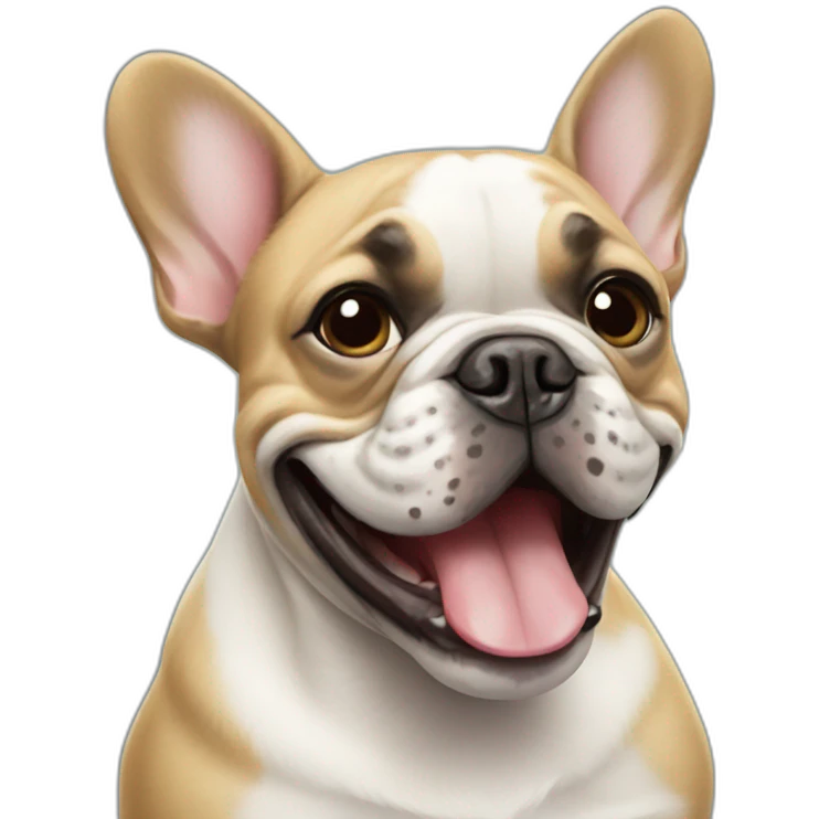 Happy French bulldog emoji