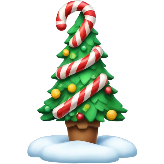 Christmas tree holding candy cane say merry Christmas  emoji